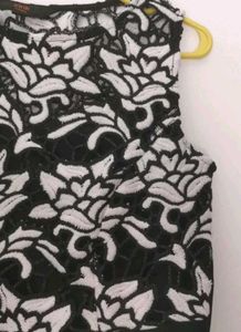 🦨Floral Lace Black&amp;White Dress