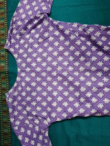 New Levender Colour Short Cotton Kurti
