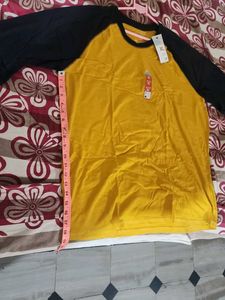 Yellow &amp; Navy Raglan Long Sleeve Top