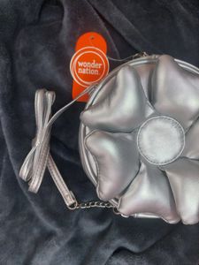 Wonder Nation Girls 3D Metallic Flower Purse