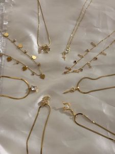 Elegant Gold Tone Necklaces Set