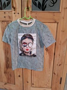 Graphic Print Crew Neck Tee