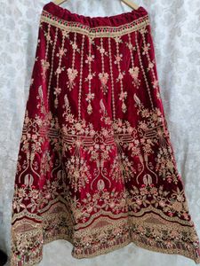 velvet lehnga with kurti and dupatta stitched