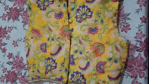 Girls Magenta Floral Embroidered Top With Sharara