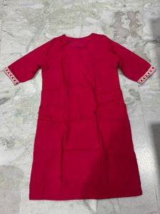 Elegant Pink 3-Piece Kurta Set with White Embroide