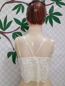 (1200)White Lace Bralette