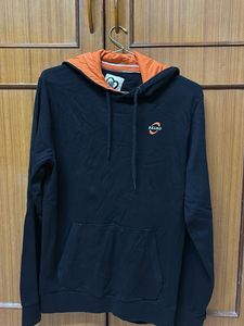 unisex oversized Black Hoodie with Orange hoodi