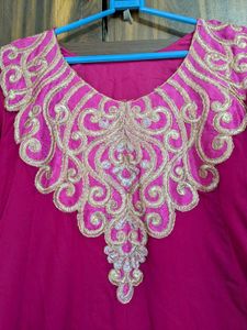 Pink Embellished Kameez and Dupatta