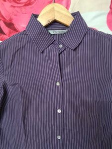 Striped Button-Up Formal Shirt