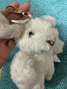 Cute and trendy White Bunny Plush bag chain