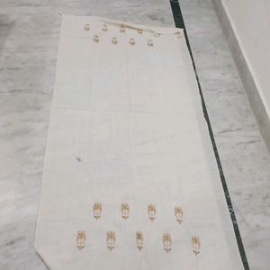 Khadi off white stole cum dupaata with golden embr