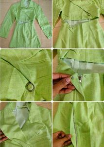 Lime Green Blazer Dress Set