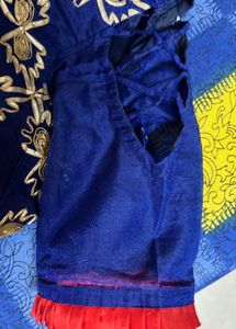 Red Blue Gota Patti kurta-Patiala set
