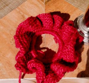Red Flower Hair Tie