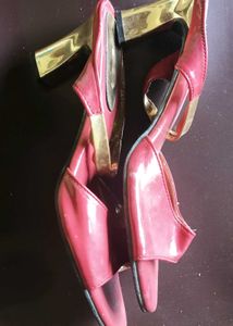 Stylish Red Wedge Sandals