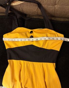 Yellow &amp; Black Mini Halter Dress