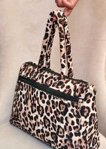 Leopard Print Quilted Tote Bag