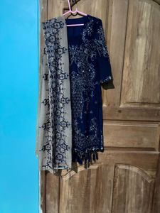 Elegant Navy Blue Kurta Set