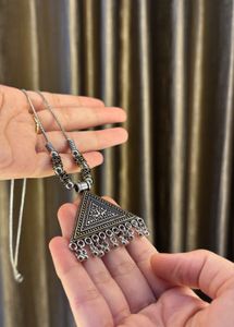 Boho Tribal Triangle brass Pendant Necklace