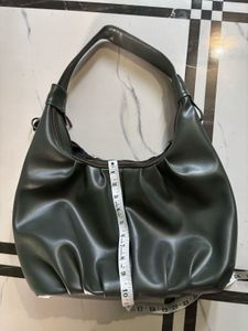 Stylish Green Faux Leather Hobo Bag