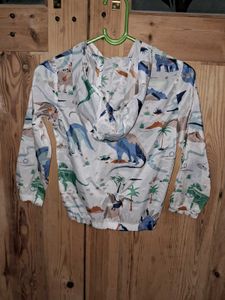 Dinosaur Print Kids' Windbreaker Jacke
