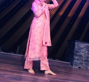 Self Designed Kurts Set, It Have a beautiful Pink colour. I am guarantee For the material ..its quality Is 100%