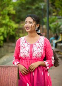 Pink Embroidered Kurti