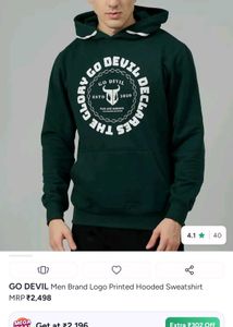 Go Devil Green Graphic Hoodie