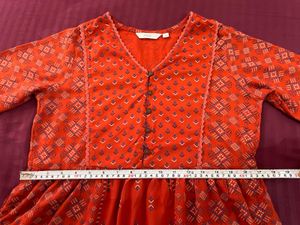 Max Rust Orange Peplum Short Kurta