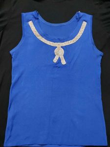 Trendy Blue Tank Top