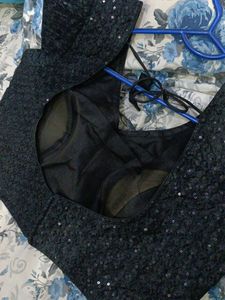 Size Is 42 Sequence Work All Over Black Color Padded Blouse . Never Used.