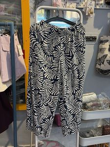Stylish Leaf Print Wide Leg Pants