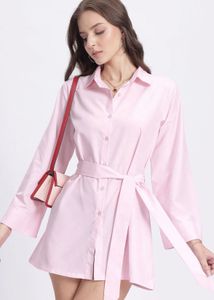 Chic Pink Shirt Dress