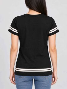 Black Striped V-Neck T-Shirt
