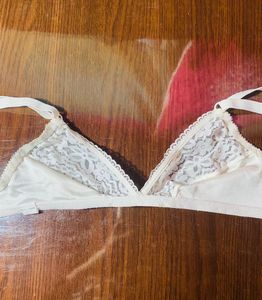 White Lace Detail Bra