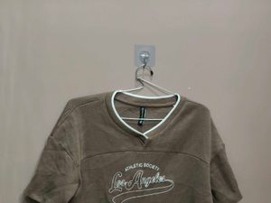 Stylish Brown Cropped T-Shirt