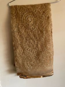 gold Embroidered Dupatta with Sequins lace