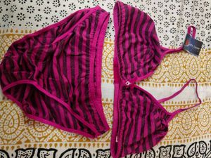 Striped Bikini Set Combo 3 Grey ,Pink, Blue