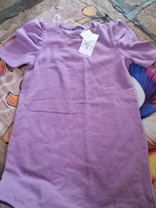 Zara Lavender Puff Sleeve Dress
