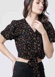 Floral Wrap Top