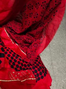 New soft saree unstiched with dot design