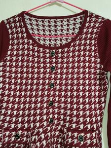 Houndstooth Patterned Dress