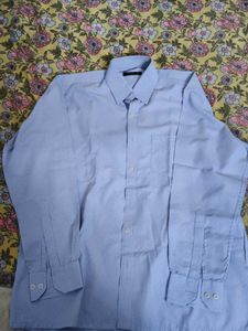 Men's Blue Striped Dress Shirt