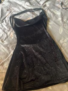 Sparkling Black Velvet Dress