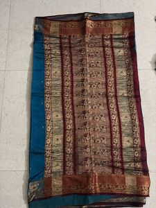 Elegant Teal & Maroon Saree