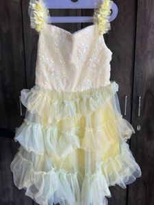 Chic Yellow Ruffled Party Dress