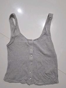Striped Polo Knit Top &amp; Tank Set