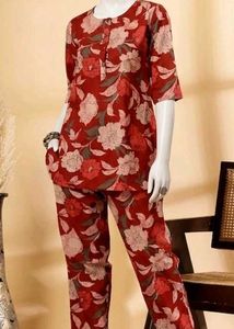Red Floral coord Set