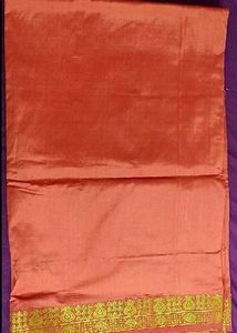 orange pure silk saree