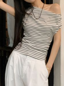 Striped One-Shoulder Top